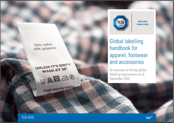 TüV南德《全球服裝、鞋類及配飾標簽手冊》封面樣圖