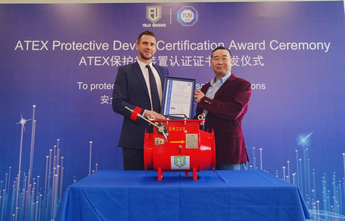 TüV南德為匯樂因斯福頒發ATEX防爆證書